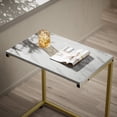 thumbnail image 6 of C-Shaped End Table Sofa Side Table for Couch Slide Under, Marble, 6 of 7