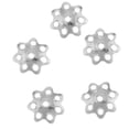 thumbnail image 1 of 5 unids 8 mm dia flor de plata de ley 925 para arete de pulsera con tapa de oro blanco Sunnimix Abalorios, 1 of 8