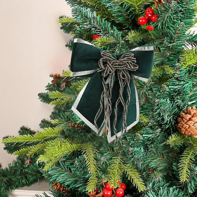 Home Decor Christmas Bow Festive Ambiance Decoration Polyester Material Christmas Props Home Improvement