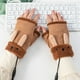 thumbnail image 3 of 1 par de guantes con calefacción de invierno ciclismo tibio tejido mitones usb interior exterior Tamaño sin aislado térmico suministros para el hogar marrón Inevent HA011726-04, 3 of 7
