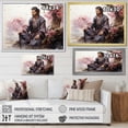 thumbnail image 4 of Designart "Samurais Resolve Asian Painting V" Asian Floater Framed Wall Art Living Room, 4 of 7