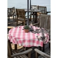 thumbnail image 3 of Round Outdoor Tablecloth With Umbrella Hole And Zipper– Vintage Valentine's Day Waterproof Patio Table Cover for Party, Picnic, Backyard, 50" Dia. , Skull Rose Pink White Plaid, 3 of 8