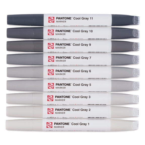 Pantone Dual Tip Markers - Set of 9, Cool Gray
