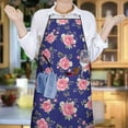 thumbnail image 6 of Pioneer Flower Floral Print Pattern Cotton Linen Apron with Pockets, Waterproof Adjustable, 33x27 Inch for Kitchen, Gardening, BBQ, Salon, 6 of 6