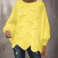 thumbnail image 2 of Teylalorva Women's Fashion Sweater Long Sleeve Round Neck Pullover Top Yellow Size XL, 2 of 8