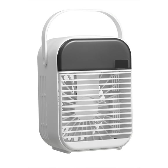 Mini ventilador, aire acondicionado eléctrico ajustable, ventilador, enfriador de aire por pulverización de agua con contenedor de agua de 200 ml, color blanco Eigraketly HA006508-01B