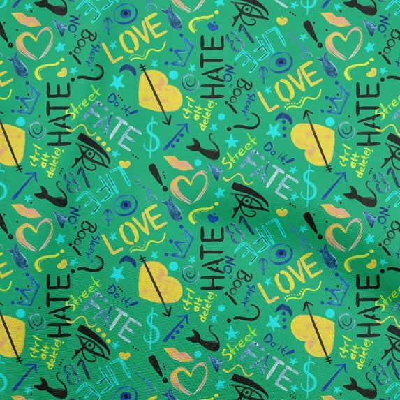 oneOone Silk Tabby Sea Green Fabric Abstracts Diy Clothing Quilting Fabric Print Fabric By Yard 42 Inch Wide