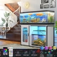 thumbnail image 2 of 55-75 Gallon Fish Tank Stand with Power Outlets & LED Light, Reversible Heavy Duty Metal Aquarium Stand with Cabinet for Fish Tank Accessories Storage, Turtle/Reptile Terrariums, White, 2 of 7