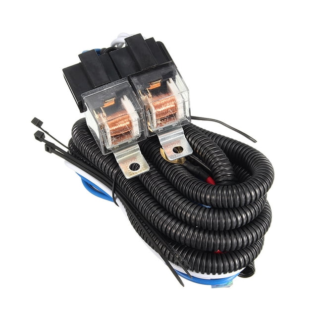 Metal Auto Light H4 Wiring Harness Replacement Modified Heats-resistant Lamp Portable Universal Replacement Heats-resistant 12V Night Driving Lamp Cable with 80A Relay