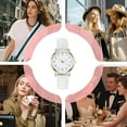 thumbnail image 4 of Women's Watches, Classic Quartz Watch with Luminous Easy Read Dial, Leather Watch Band, Vintage Small Face Round Watches for Women, Birthday Gift for Ladies (White), 4 of 7