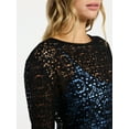 thumbnail image 4 of No Boundaries Crochet Coverup Top with Long Sleeves, Women's XXS-XXL, 4 of 5