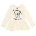 thumbnail image 2 of Bluey Bingo Floral Peplum T-Shirt and Leggings Outfit Set Toddler to Big Kid, 2 of 5