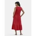 thumbnail image 2 of Time and Tru Women's Double Cloth Sleeveless Midi Dress, Sizes XS-XXXL, 2 of 4