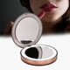 thumbnail image 5 of Espejo de bolsillo compacto plegable portátil Sensor inteligente luz LED espejo de maquillaje oro rosa, 5 of 8