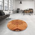 thumbnail image 4 of Ahgly Company Tapis d'Intérieur Rond Lavable en Machine Orange Transitionnel, 4 Pieds Rond, 4 of 7