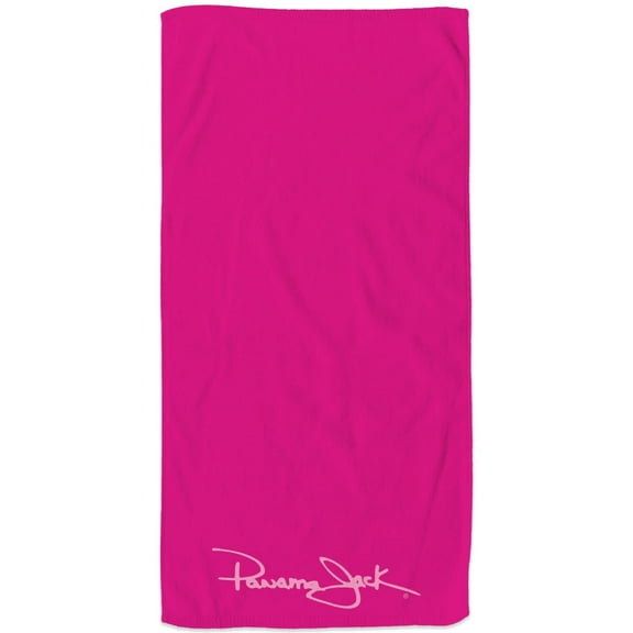 Panama Jack Embroidered Signature Velour Large Beach Towel (Fuchsia)