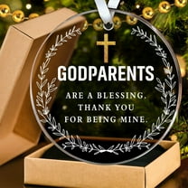 KOYPTL God Bless Pendants Christmas Hanging Ornament for Xmas Tree Christmas Decorations for Home,Acrylic Round Custom-Made Religion Christmas Keepsake Gifts for Christians Friends and Family