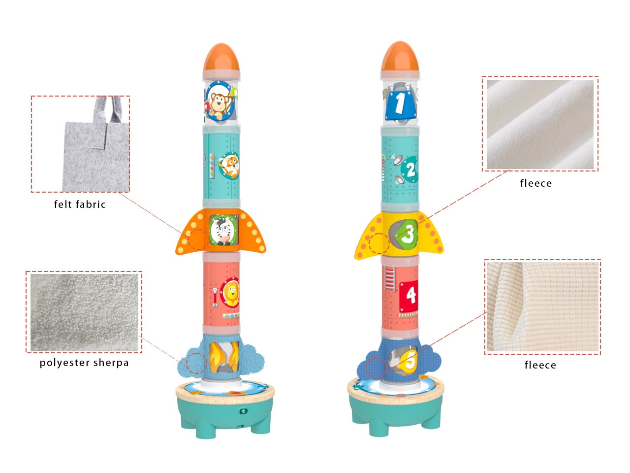 Hape Air Rocket Stacking Tower, Interactive Building Toy, Unisex, Toddlers Ages 24M+