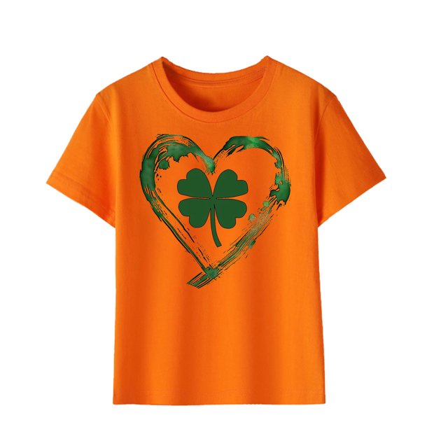 FAIWAD Hauts pour Enfants pour la Saint-Patrick Manches Courtes Col Rond Ample Confortable Chandail Garçons Filles T-Shirts Imprimés Mignons