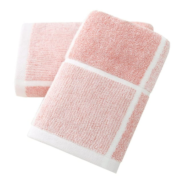 Juego de toallas de mano sense gnosis, color rosa, 100% algodón a cuadros, 29 cm
