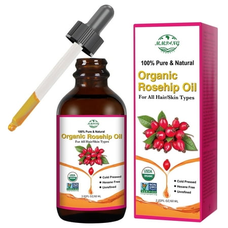 MMPANG Rosehip Seed Oil, USDA Organic, Cold Pressed, Unrefined, Massage Oil for Face, Skin & Hair, 2oz