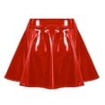thumbnail image 5 of Hontri Skirt, Women's Solid Color Glossy Carnival Pleated Skirt Half Skirt Miniskirt Red 3Xl under $10, 5 of 8