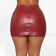 thumbnail image 5 of Pntutb Fashion Women's Pure Color Pu-Leather Zipper Hip Leather Skirt, 5 of 6