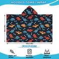 thumbnail image 2 of Dinosaur and Bone Silhouette Pattern Hooded Bath Towel，60"x35" for Ages 3 To 12 Kids, Quick Dry Lightweight Soft Microfiber Hood Beach Towel Cover Up for Kids, 2 of 7