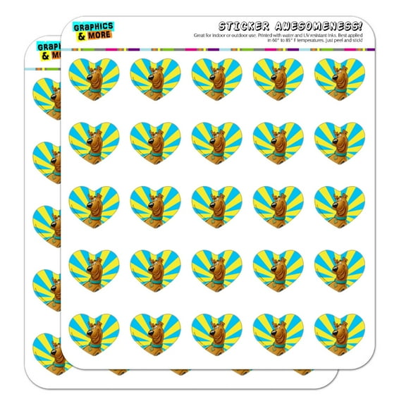Scooby-Doo Character Heart Shaped Planner Calendar Scrapbook Craft Stickers