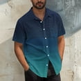 thumbnail image 2 of Kaemgyyd Big and Tall Men Short Sleeve Shirts Stylish Gradation Print Button down Tee Casual Vacation Beach Summer Tops with Pocket, 2 of 6