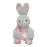 Way To Celebrate Easter Plush, Gray Bunny with Pink Blanket