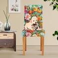 thumbnail image 4 of Yayeee 4 Pack Dining Chair Covers Stretch Parson Chairs Slipcovers Seat Protector, Pink Floral Tomatoes, 4 of 6