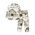 thumbnail image 1 of Fotbe Farm Animals 2 Pijama de Hombre con Estampado de Manga Larga, Conjunto de 2 Piezas, Ropa de Dormir Suave y Cómoda con Bolsillos-Medium, 1 of 7