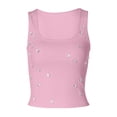 thumbnail image 4 of AWZXDE 2026 Women Summer Beaded Neckline Elegant Sleeveless Tank Tops For Women For Casual Wear And Layering Camisole Pink,M, 4 of 5