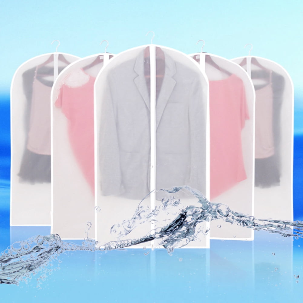 Naierhg 3Pcs Clear Garment Clothes Dust Cover Wardrobe Coat Suit Anti-dust Hanging Bag Black