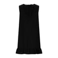thumbnail image 6 of ClodeEU Women's Sleeveless Tank Dress with Ruffle Hem and Back Tie,Casual Loose Fit Knee Length Dress Black,Women's Plus L, 6 of 8