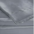 thumbnail image 6 of Belles & Whistles Satin Charmeuse Silky Sheet Set, Silver, Queen, 6 of 6