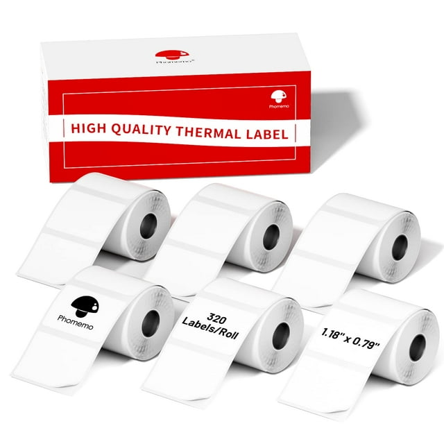 Etiquetas adhesivas Phomemo 30x20 mm 6 rollos para M110/M110S/M120/M200/M220