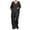 Black, variant on Women's Linen 2 Piece Outfits Rolled Sleeves Tops Wide Leg Trouser Pants Suits Summer Casual Dressy Linen Sets Navy 3XL