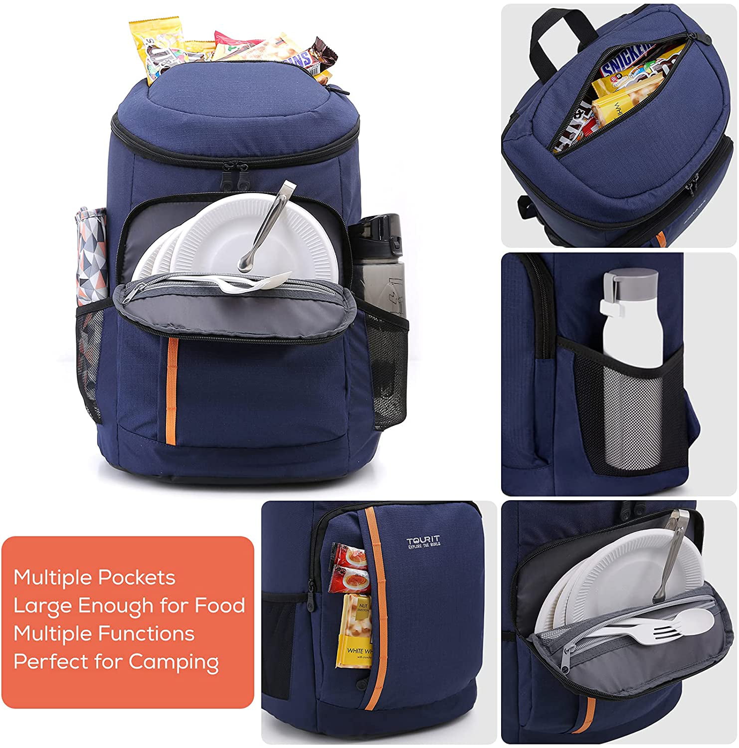 TOURIT Cooler Backpack 30 Cans Lightweight Insulated Backpack Cooler  Leak-Proof