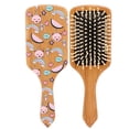thumbnail image 3 of Peine de madera con patrón de dibujos animados, cepillo de masaje para el cabello, peine para el cuero cabelludo, cuidado del cabello, peine de bambú saludable, gato arcoíris, 3 of 5