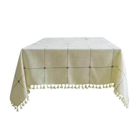 

JFY Decorative Tablecloth Dust-proof Polyester Rustic Charming Tableware Mat Household Supplies