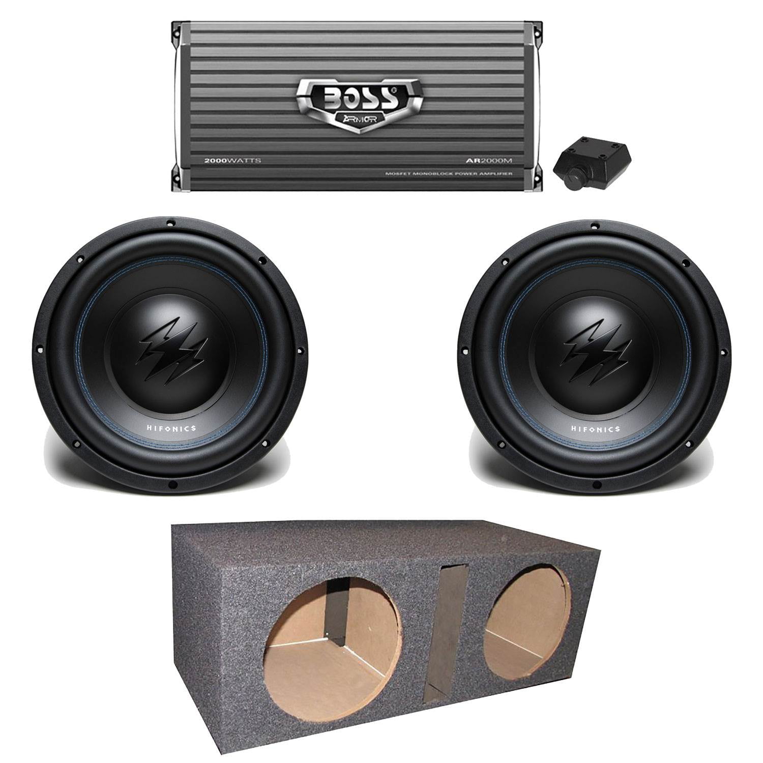 Hifonics 10 Inch Subwoofer (2 Pack) + Complete Installation Kit and