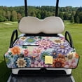 thumbnail image 2 of KUIFORTI Flower Purple Golf Cart Seat Covers Provides All-Weather Protection Golf Cart Seat Towel Blanket with 4 Front Pockets & Nonskid Bottom Suitable Club Car and More 2 Person Seats Golf Carts, 2 of 7