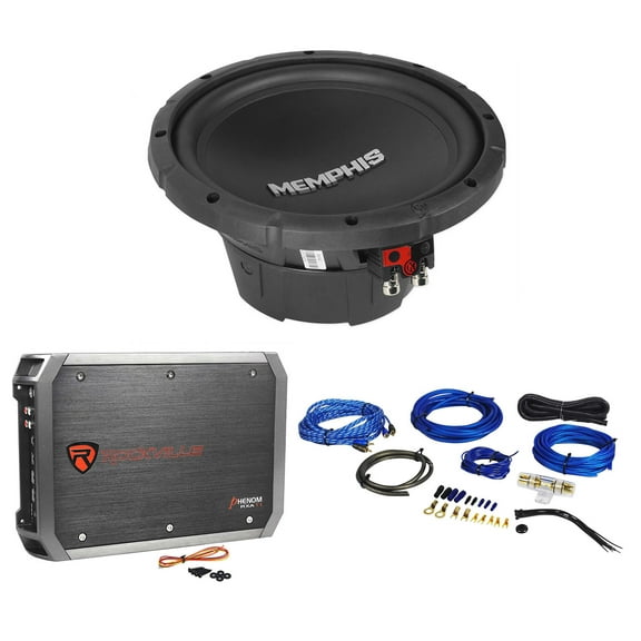 Memphis Audio SRX1040 10" 400 Watt SRX 4 Ohm Car Subwoofer Amplifier Amp Kit
