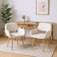 thumbnail image 4 of Homy Casa Accent Chair Set of 2, Upholstered Armchairs for Living Room or Reading Nook, Beige, 4 of 8