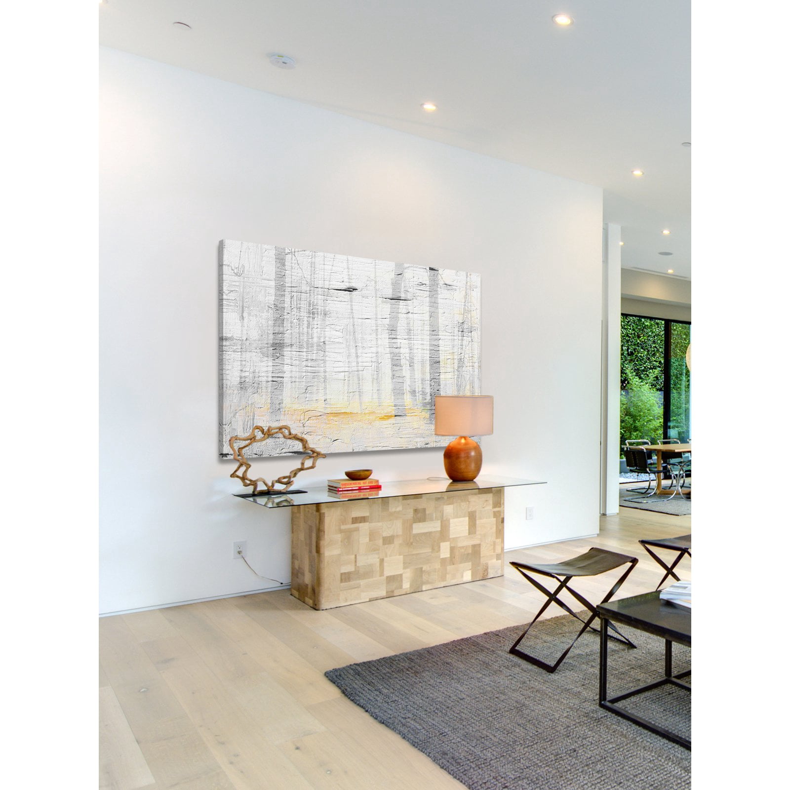 "Trees on Golden Ground" Painting Print on Wrapped Canvas