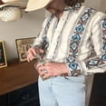 thumbnail image 1 of Camisa tribal occidental para hombre estilo retro informal para fiesta con estampado de caballo tótem en alta definición suave y cómoda nueva camisa tribal para hombre, 1 of 6