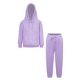 thumbnail image 3 of iiniim Kids Boys Girls Long Sleeve Hoodie Sweatshirt and Jogging Pants Set Athletic 2 Piece Tracksuit Sweatsuit Set Light Purple 10-11, 3 of 7