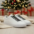 thumbnail image 4 of Lacets de Chaussures Imprimés à Thème de Noël pour Espadrilles et Bottes / Motifs Rouges et Verts Festifs Flocons de Neige Rennes Sapins de Noël / Lacets Plats en Polyester Durable / Accessoires de Style Festif, 4 of 6